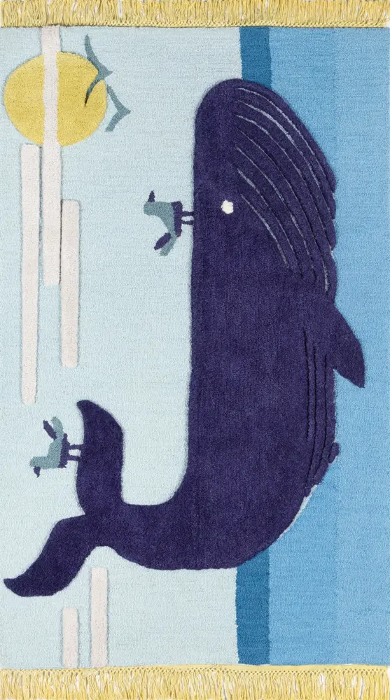 Novogratz Atticus 5' X 7' Blue Contemporary