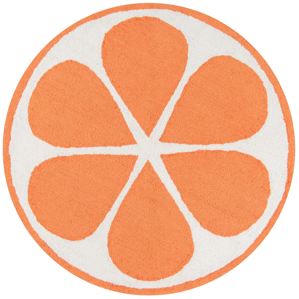 Novogratz Cucina 3' X 3' Round Orange Contemporary
