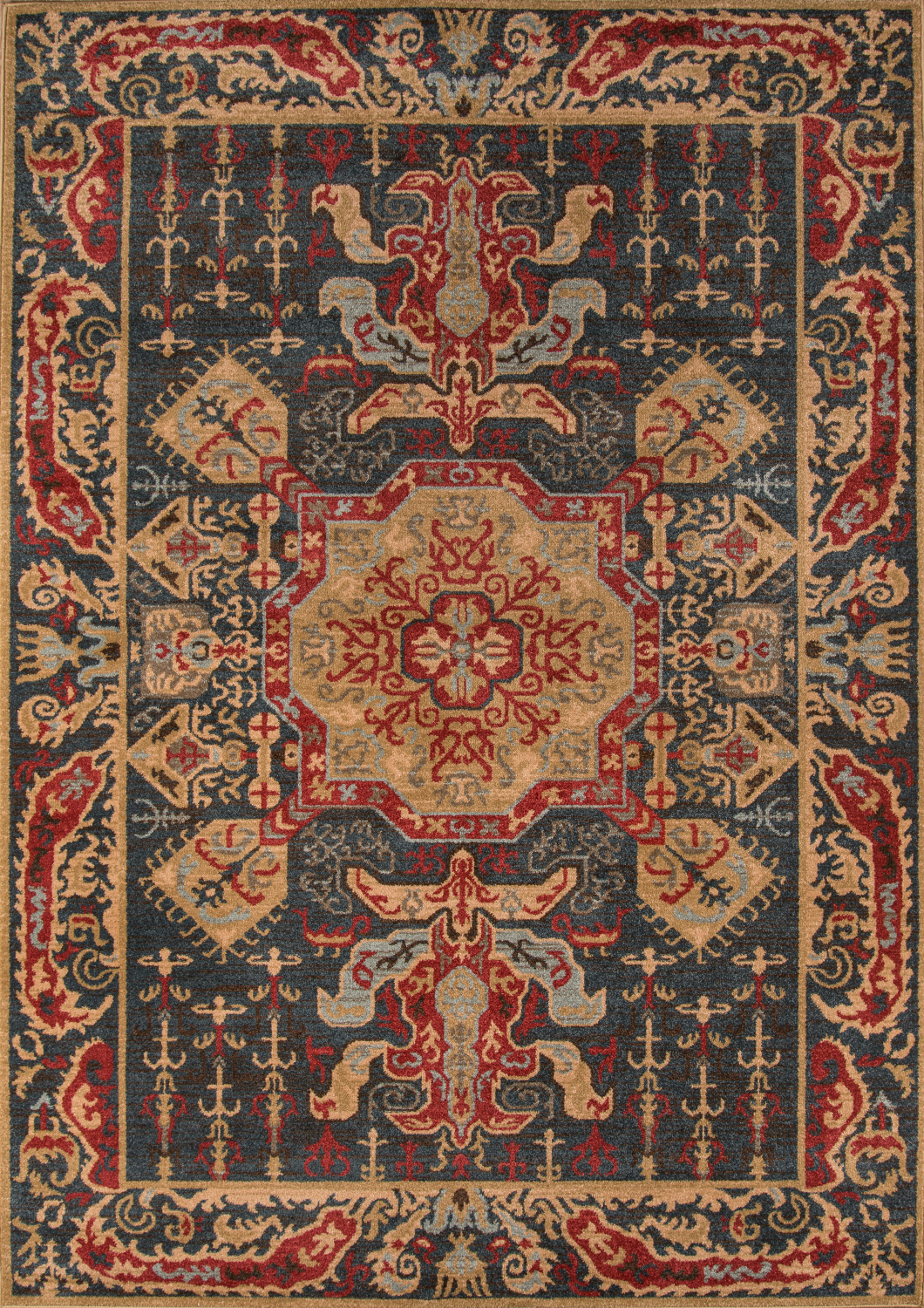 Momeni Ghazni 2' X 3' Navy Traditional