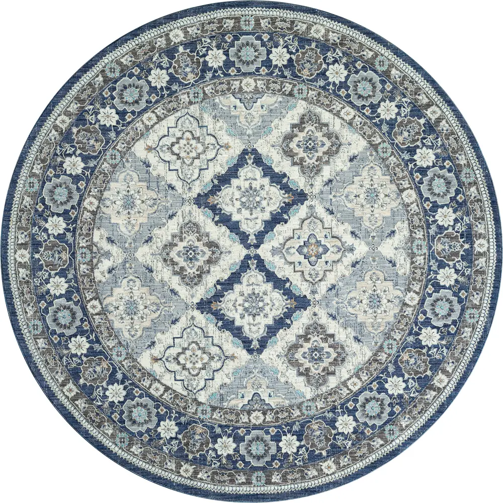 United Weavers Armada Amazing Grace Blue Round Rug 7'11