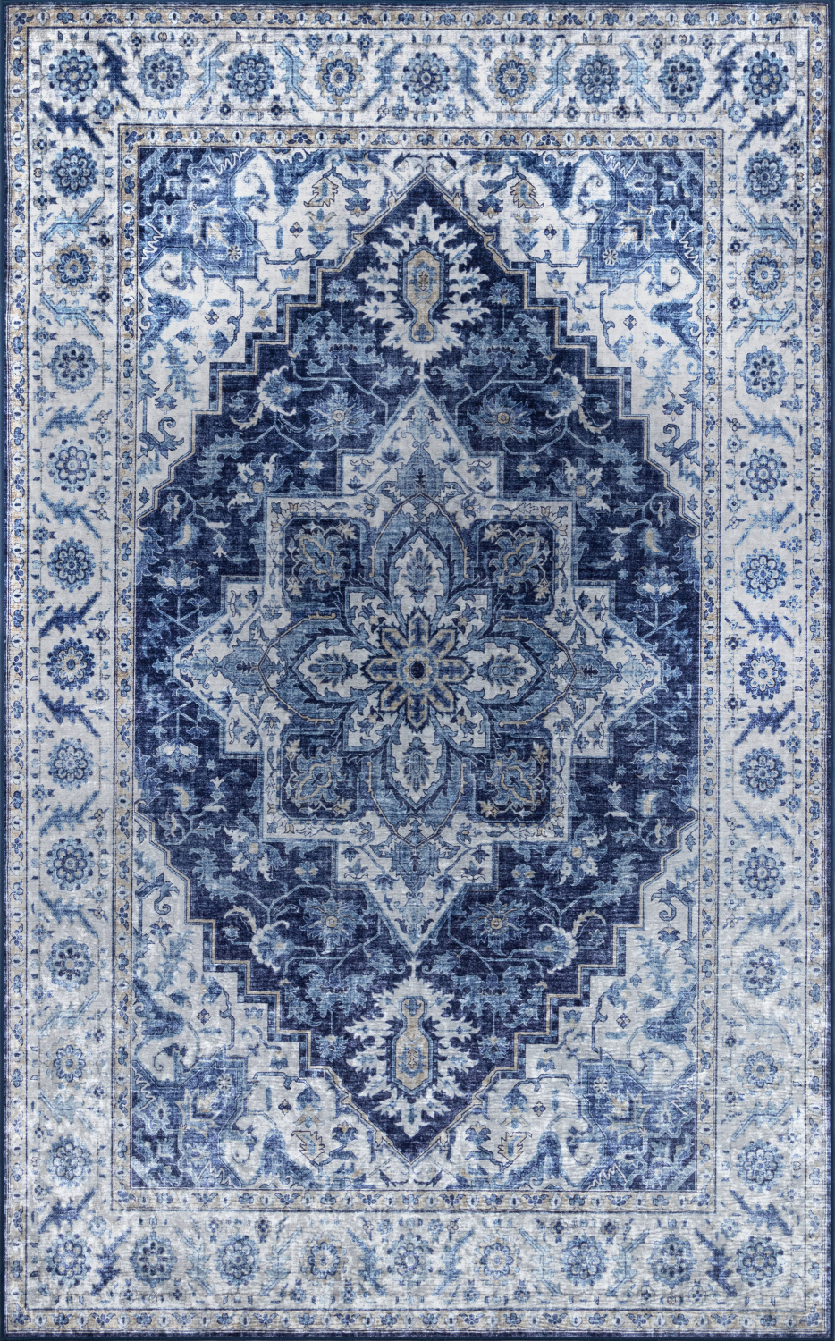 Momeni Karachi 2' X 3' Blue Traditional