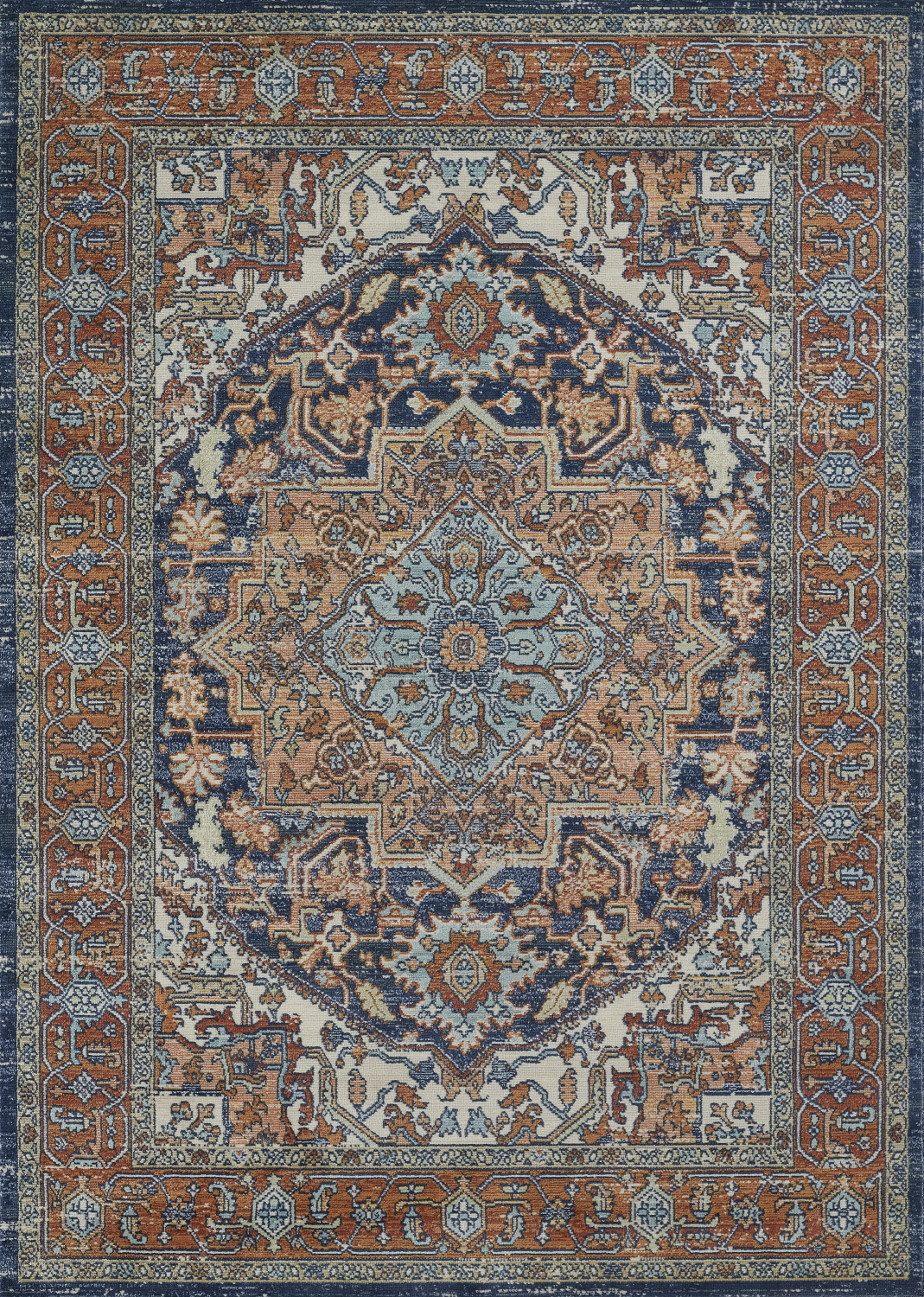 Momeni Lillihan 2' X 3' Navy Traditional
