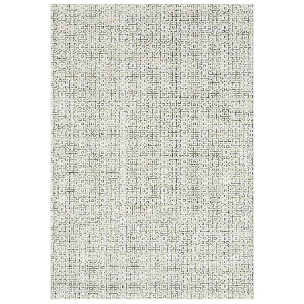 Atlas 3721K Ivory/ Green Indoor Area Rug - 7'10