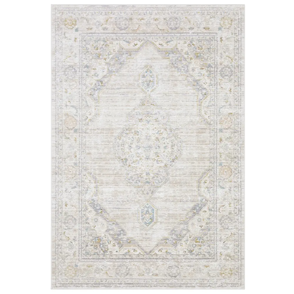 Cavett CAV11 Beige/ Blue Indoor Area Rug - 6'7