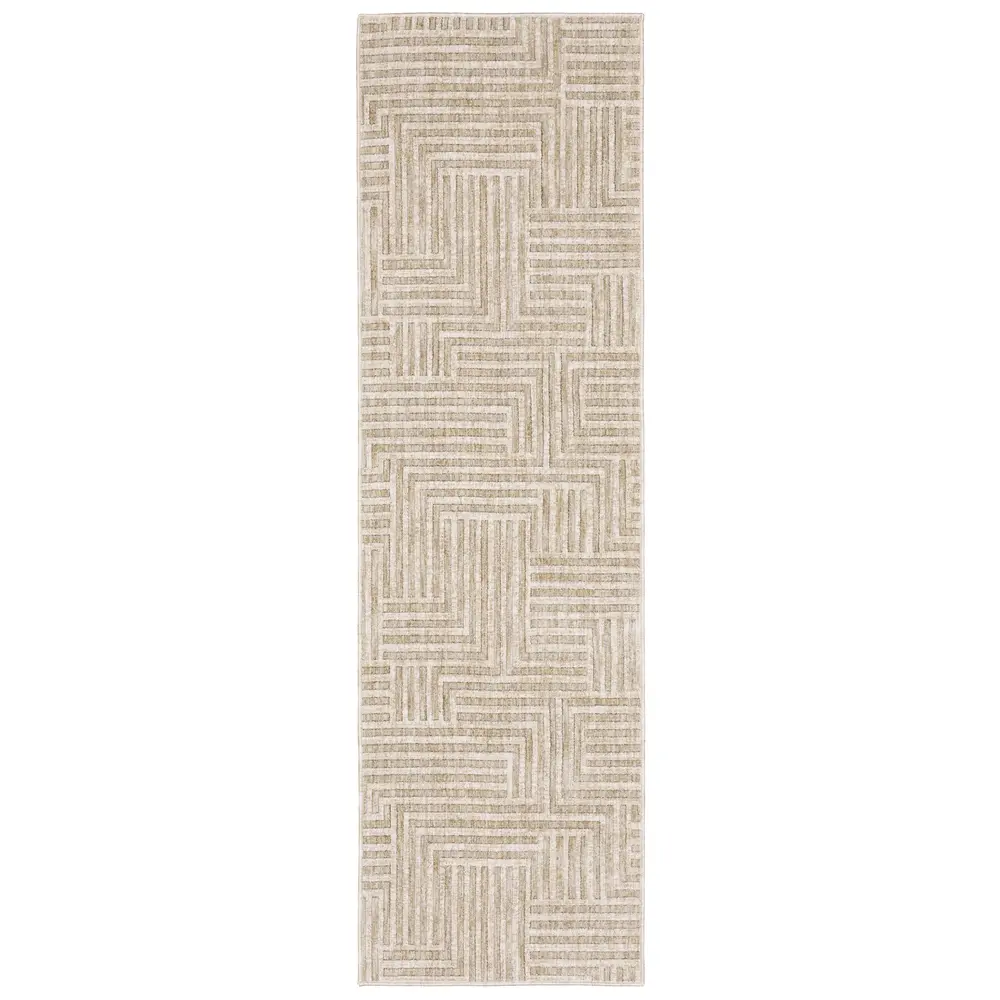 Hunter HNT03 Beige/ Ivory Indoor Area Rug - 2'3