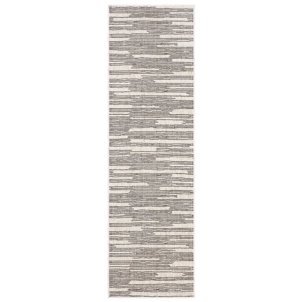 Hunter HNT04 Black/ Beige Indoor Area Rug - 2'3