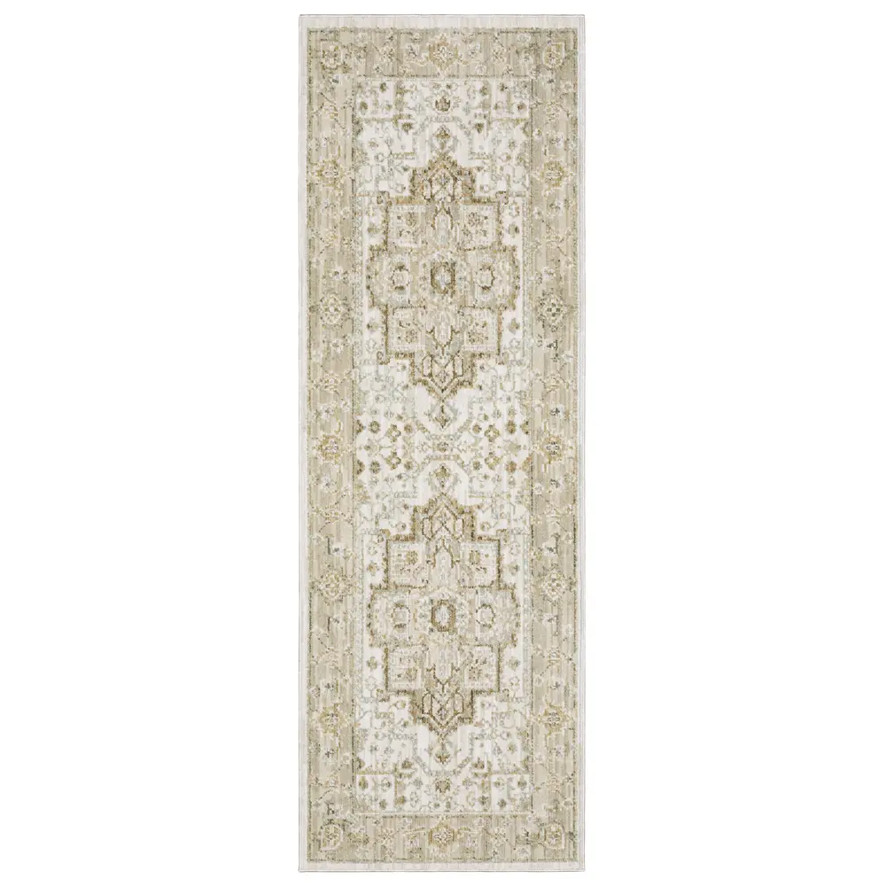 Lola LLA01 Beige/ Gold Indoor Area Rug - 2'7