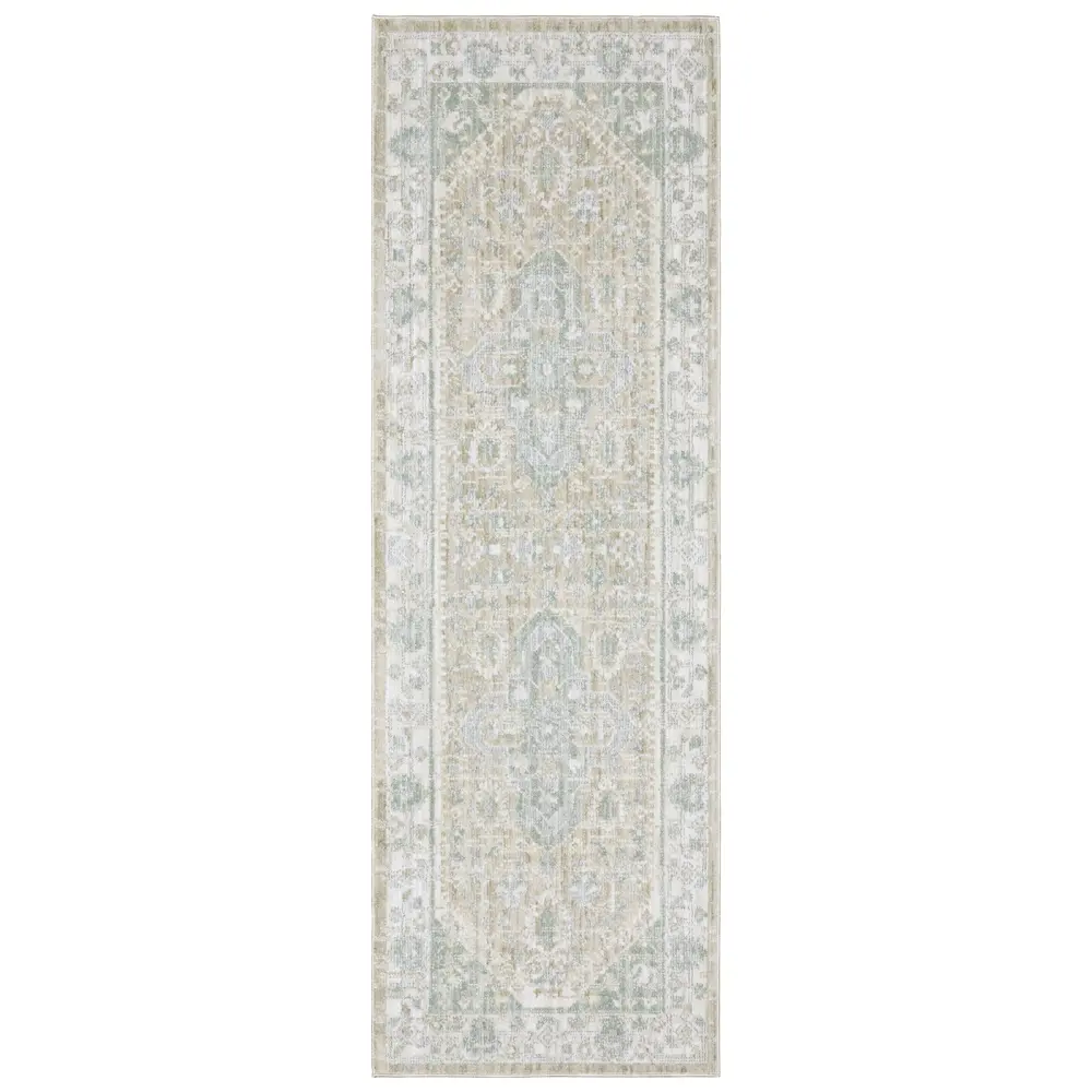 Lola LLA06 Pale Blue/ Taupe Indoor Area Rug - 2'7