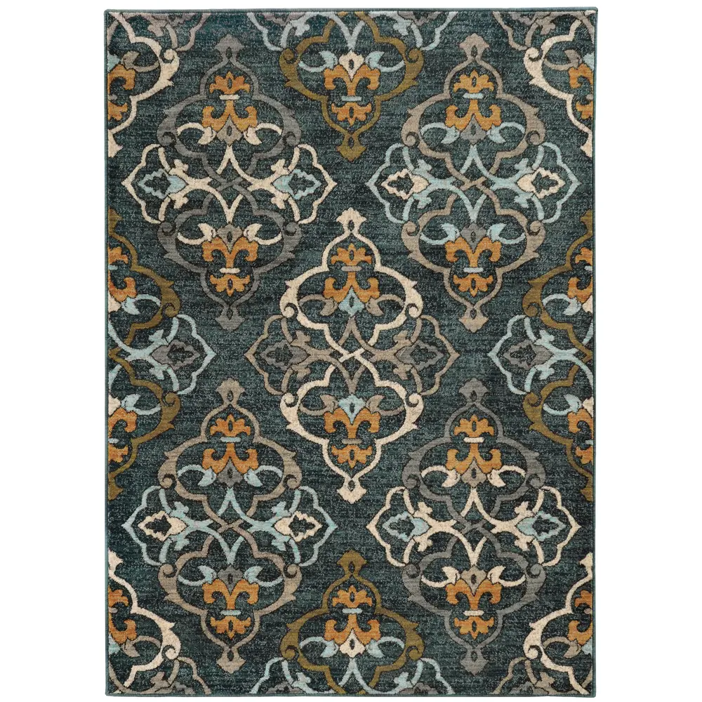Sedona 6368B Blue/ Gold Indoor Area Rug - 9'10