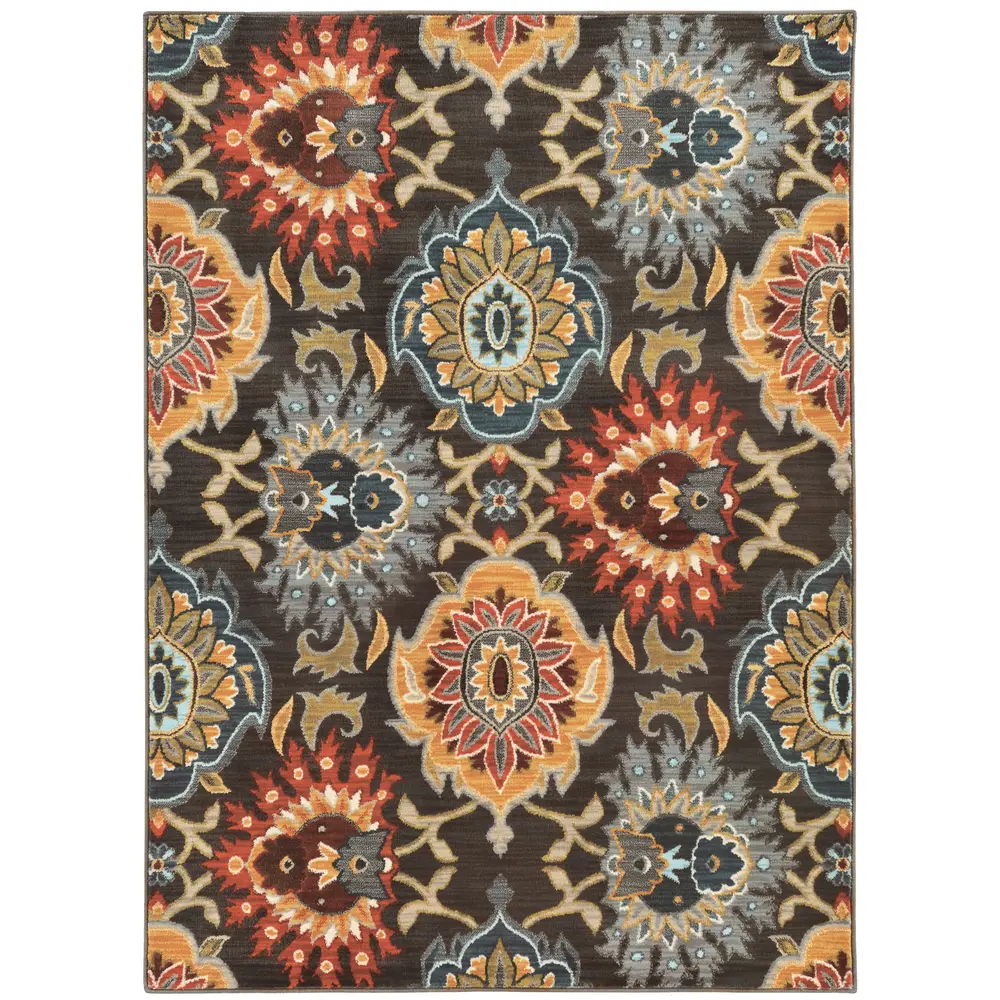 Sedona 6369D Brown/ Multi Indoor Area Rug - 9'10