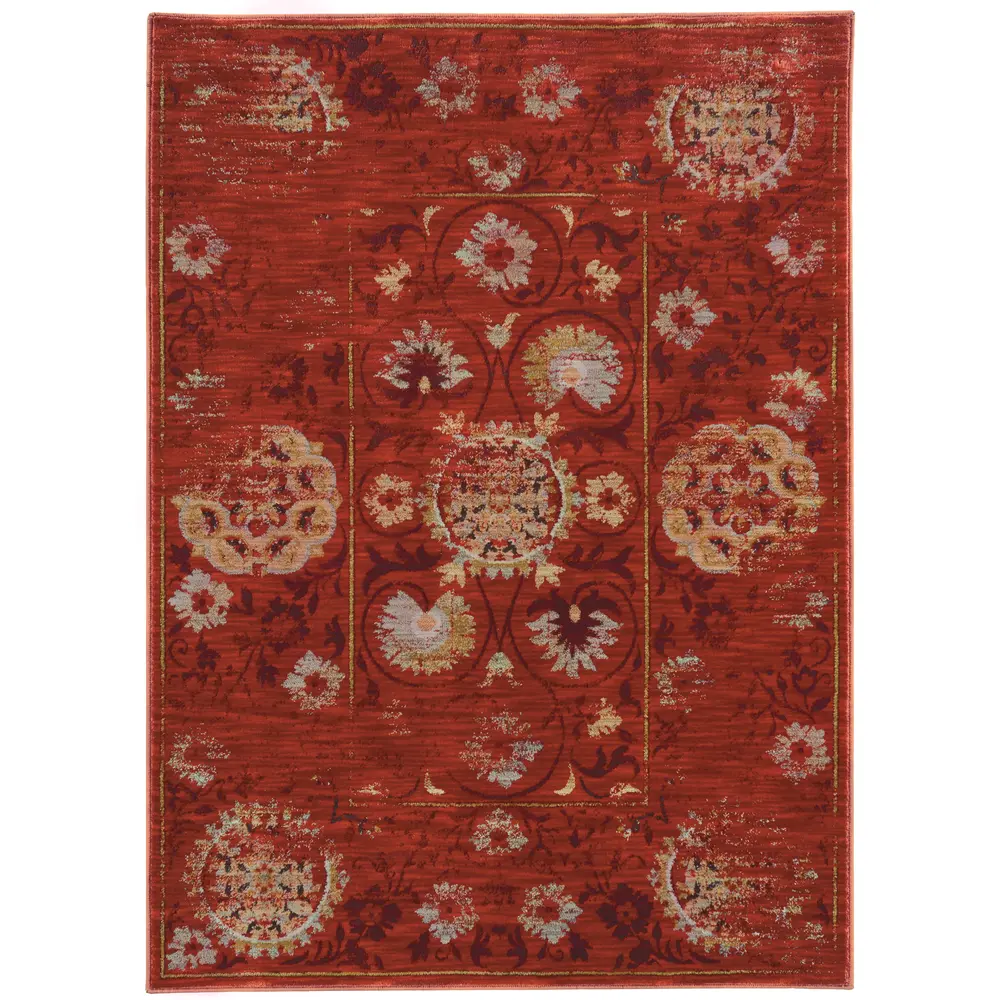 Sedona 6386E Red/ Gold Indoor Area Rug - 9'10
