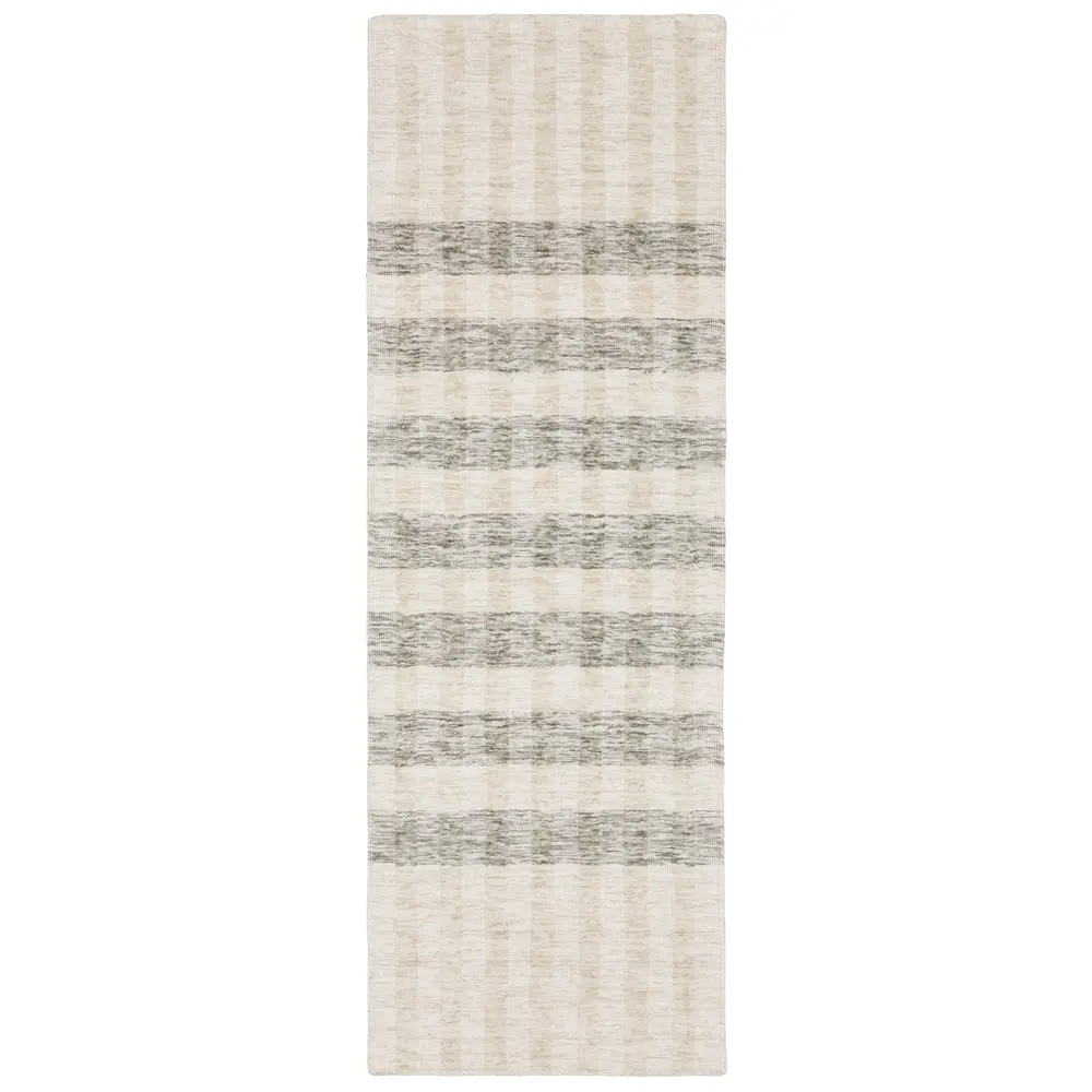 Thatcher THA01 Beige/ Grey Indoor Area Rug - 2'6