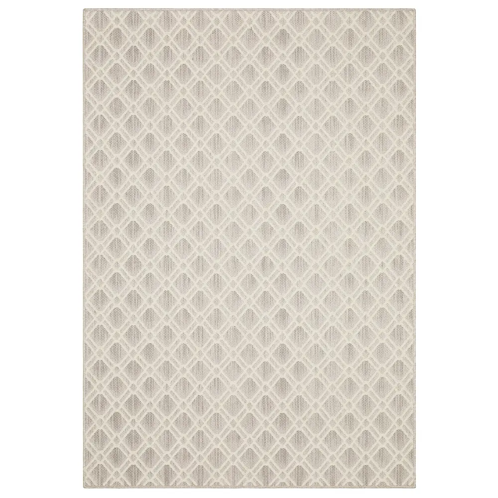 Zarina ZAR01 Ivory / Beige Indoor/Outdoor Area Rug - 1'10