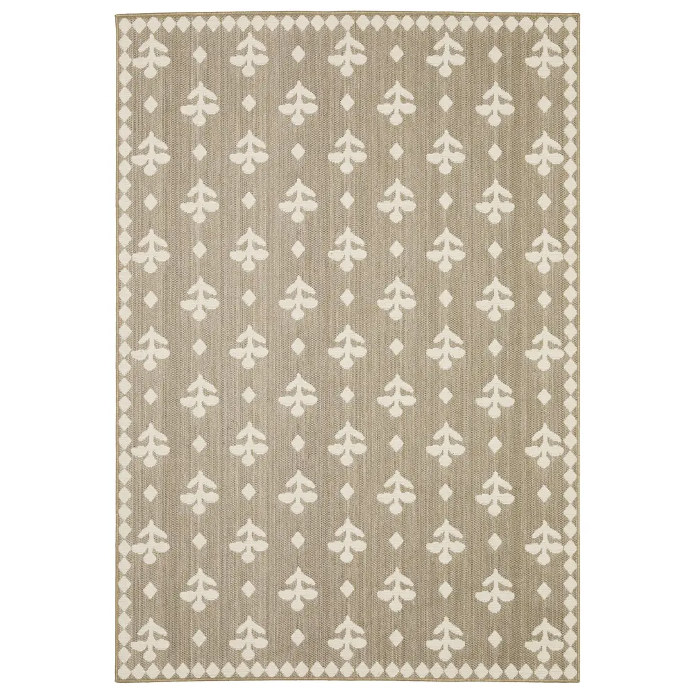 Zarina ZAR02 Tan, Beige Indoor/Outdoor Area Rug - 1'10