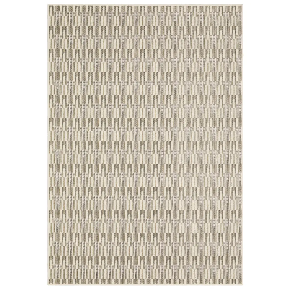 Zarina ZAR03 Beige / Ivory Indoor/Outdoor Area Rug - 6'7