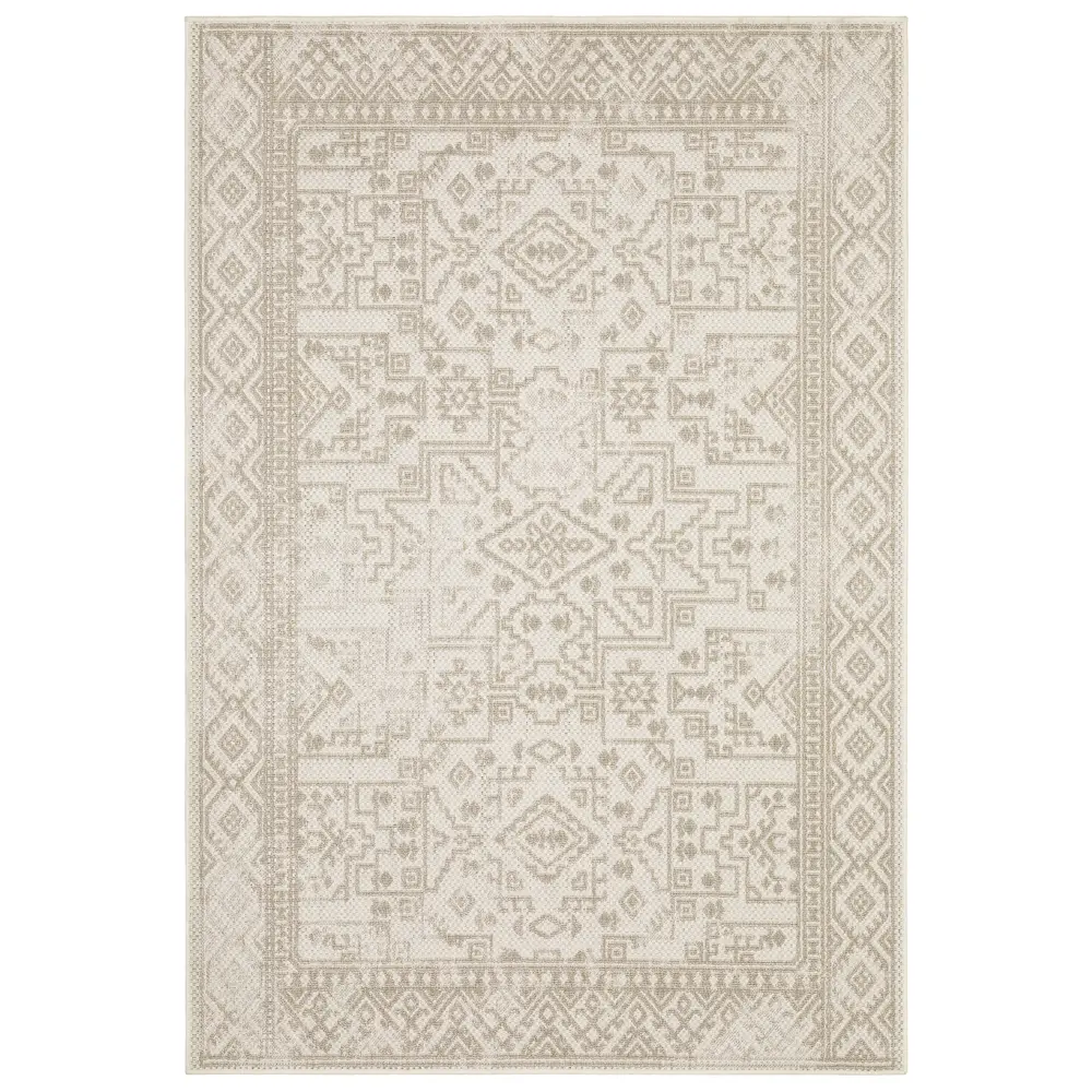 Zarina ZAR06 Beige / Ivory Indoor/Outdoor Area Rug - 7'10
