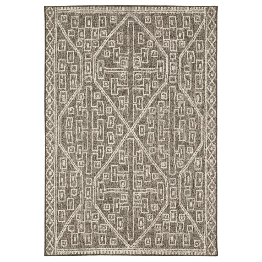 Zarina ZAR07 Brown / Beige Indoor/Outdoor Area Rug - 7'10