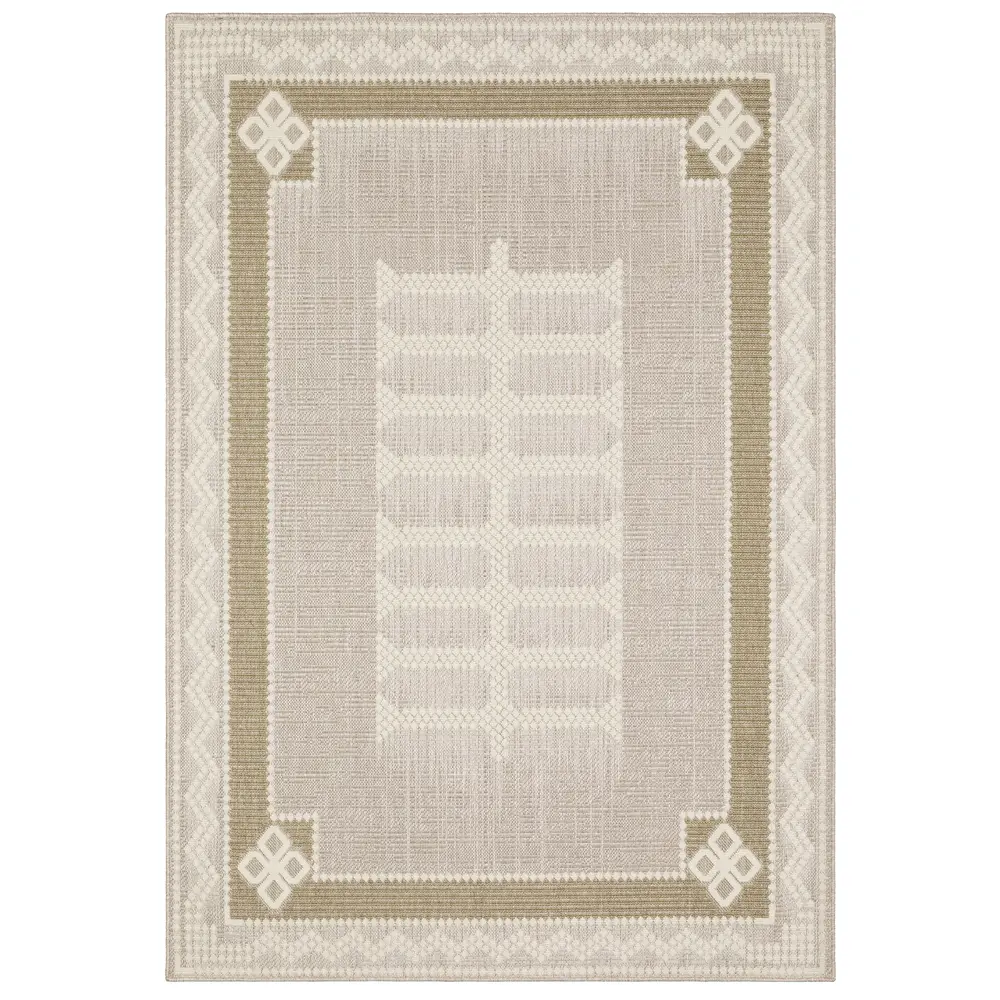 Zarina ZAR08 Beige / Tan Indoor/Outdoor Area Rug - 3'3