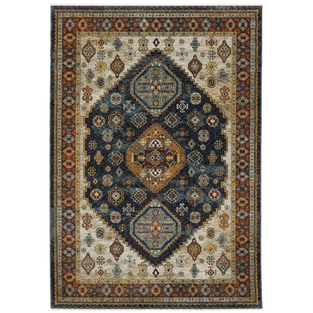 Aberdeen 005W1 Blue/ Multi Indoor Area Rug - 5'3