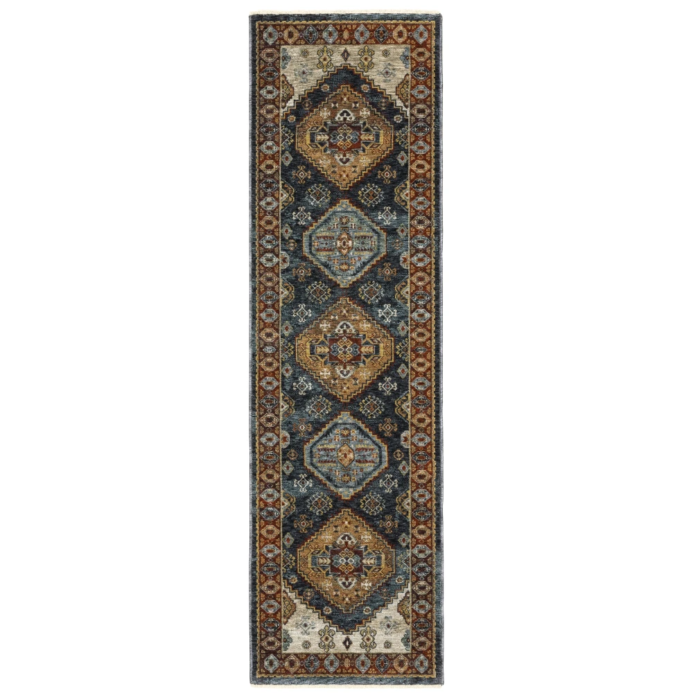 Aberdeen 005W1 Blue/ Multi Indoor Area Rug - 2'3