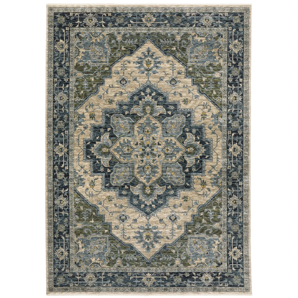 Aberdeen 051G1 Blue/ Tan Indoor Area Rug - 12' x 14'8