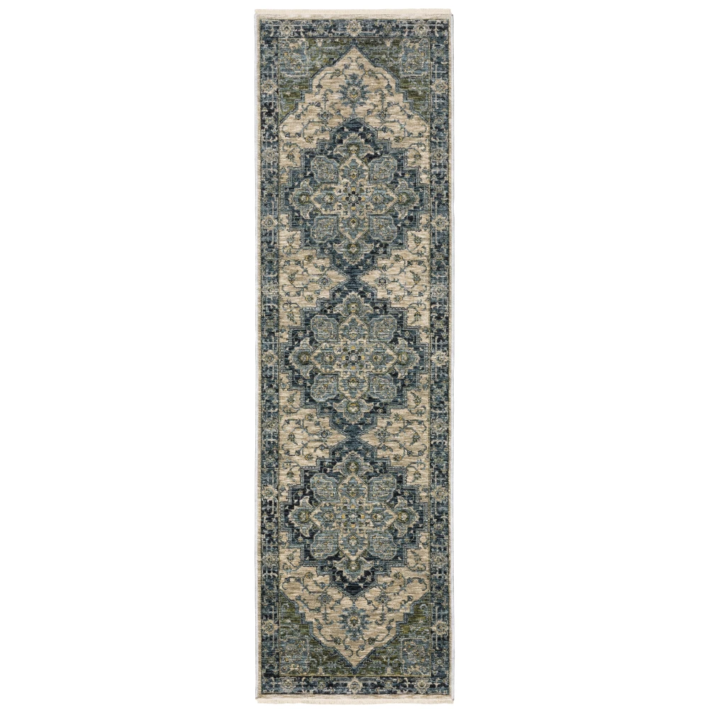Aberdeen 051G1 Blue/ Tan Indoor Area Rug - 2'3