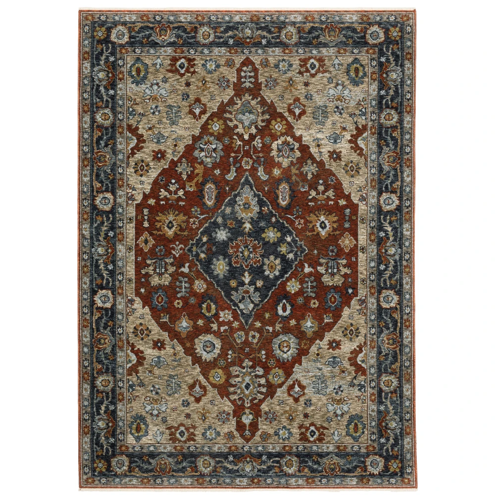 Aberdeen 1143H Rust/ Blue Indoor Area Rug - 9'10