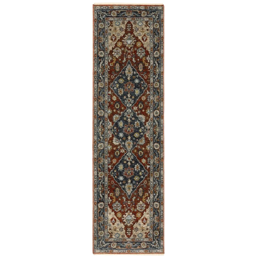 Aberdeen 1143H Rust/ Blue Indoor Area Rug - 2'3