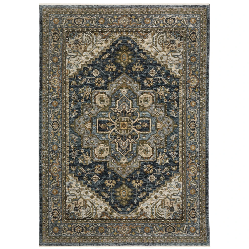 Aberdeen 1144Q Blue/ Taupe Indoor Area Rug - 6'7