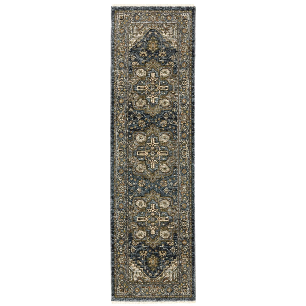 Aberdeen 1144Q Blue/ Taupe Indoor Area Rug - 2'3