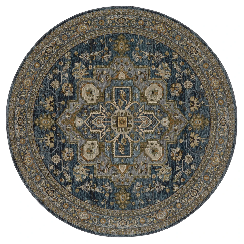 Aberdeen 1144Q Blue/ Taupe Indoor Area Rug - 7'10