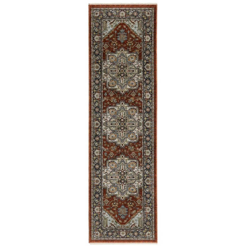 Aberdeen 1144R Red/ Blue Indoor Area Rug - 2'3