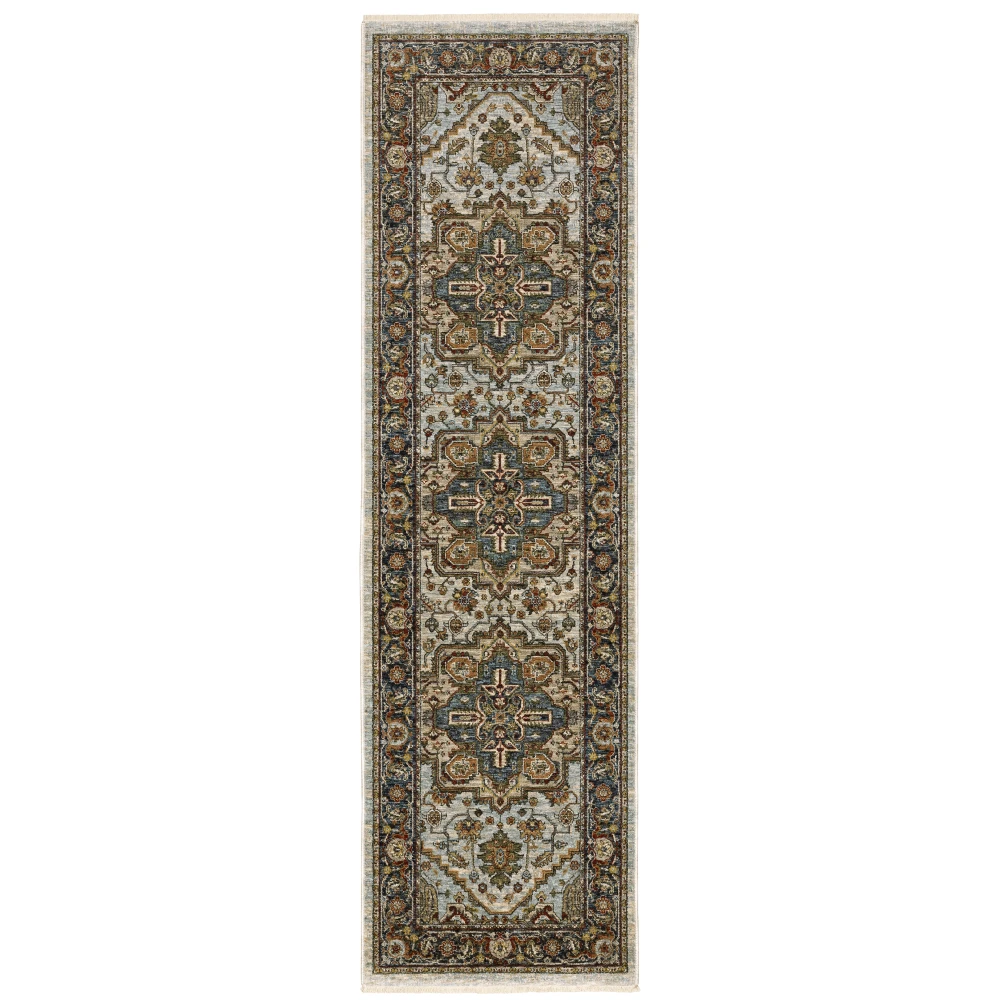 Aberdeen 1144W Beige/ Sky Blue Indoor Area Rug - 2'3