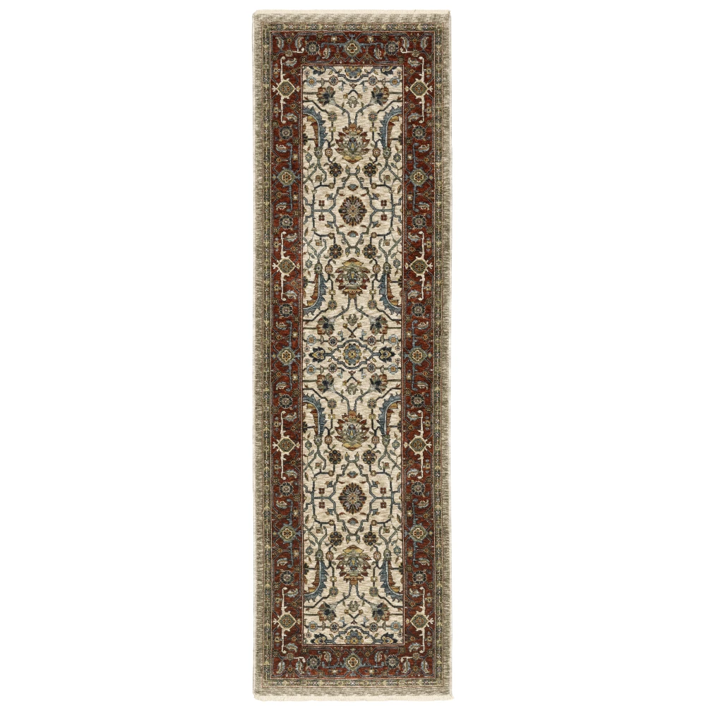 Aberdeen 144D1 Ivory/ Red Indoor Area Rug - 2'3