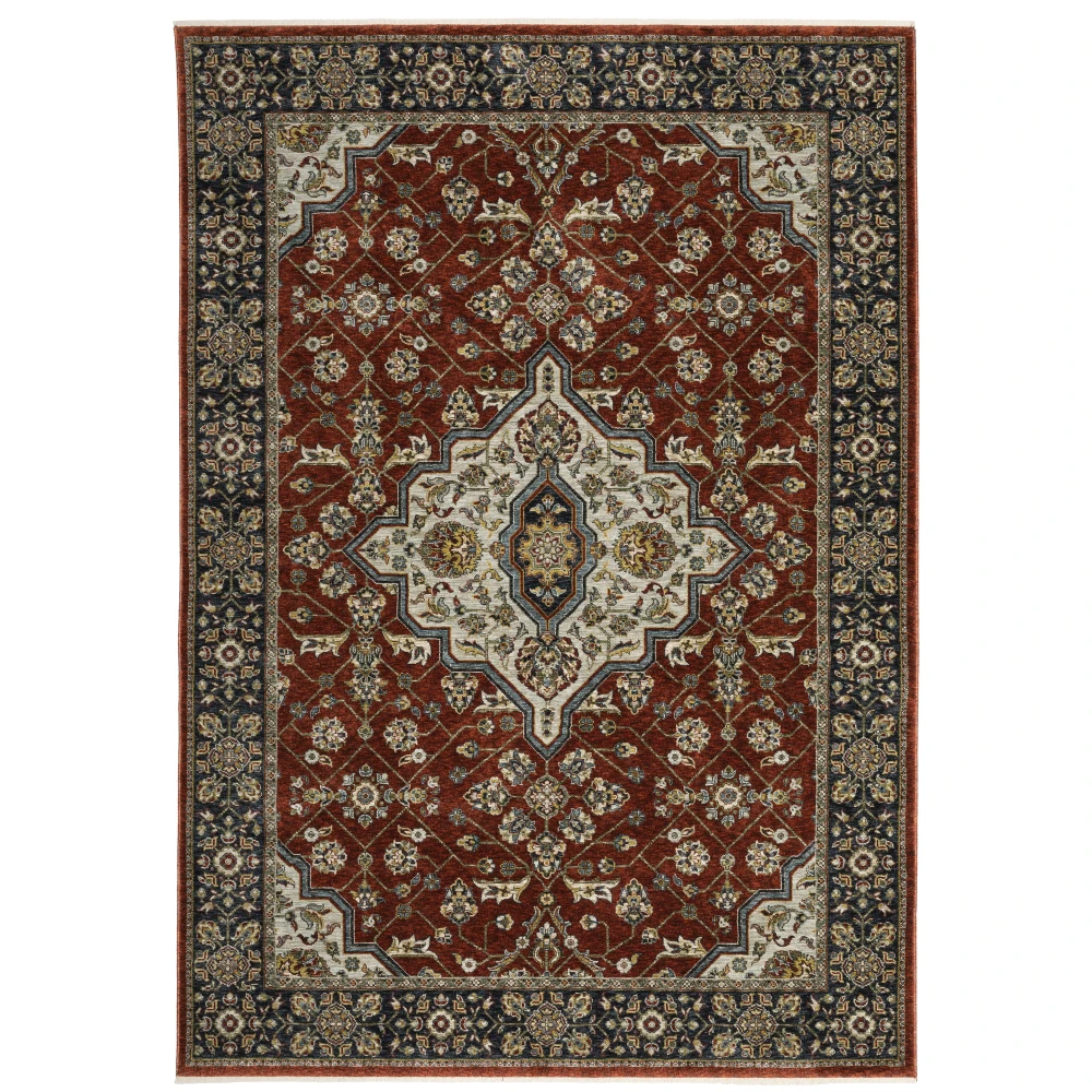 Aberdeen 4151R Red/ Blue Indoor Area Rug - 5'3