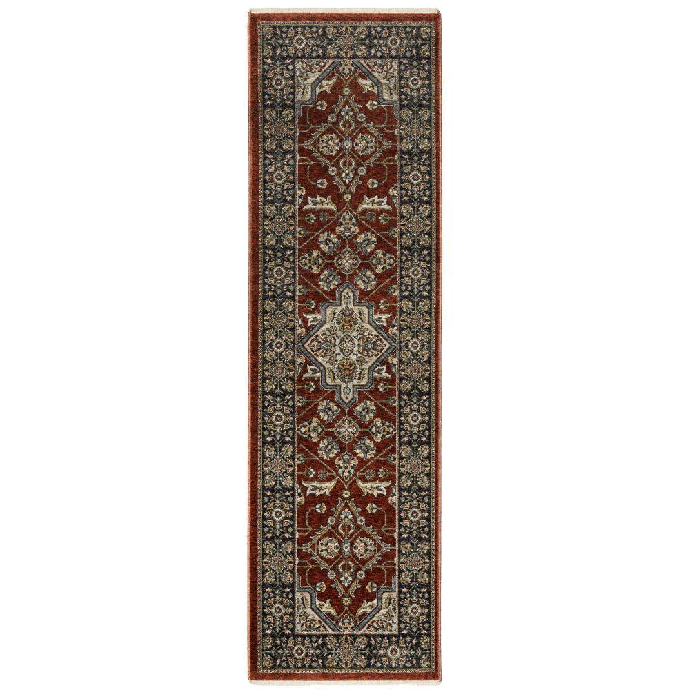 Aberdeen 4151R Red/ Blue Indoor Area Rug - 2'3