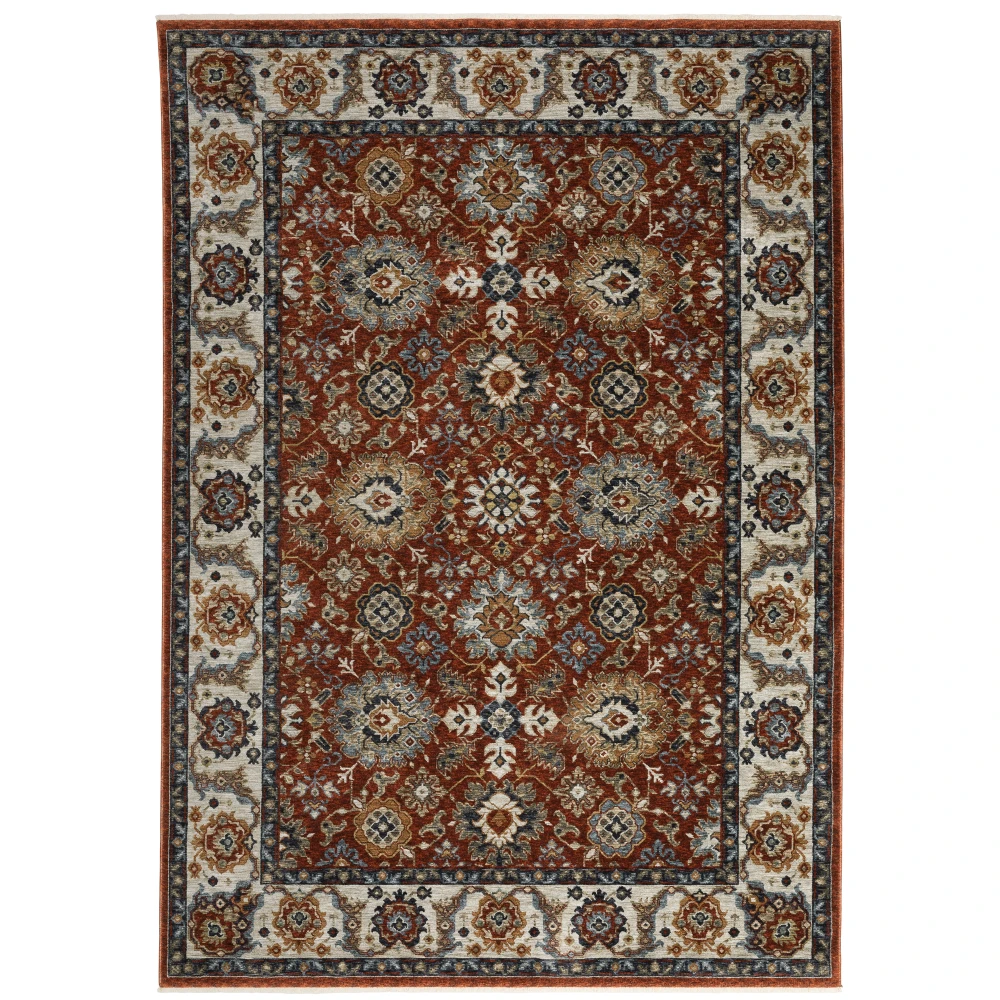 Aberdeen 562R1 Red/ Ivory Indoor Area Rug - 2' x 3'