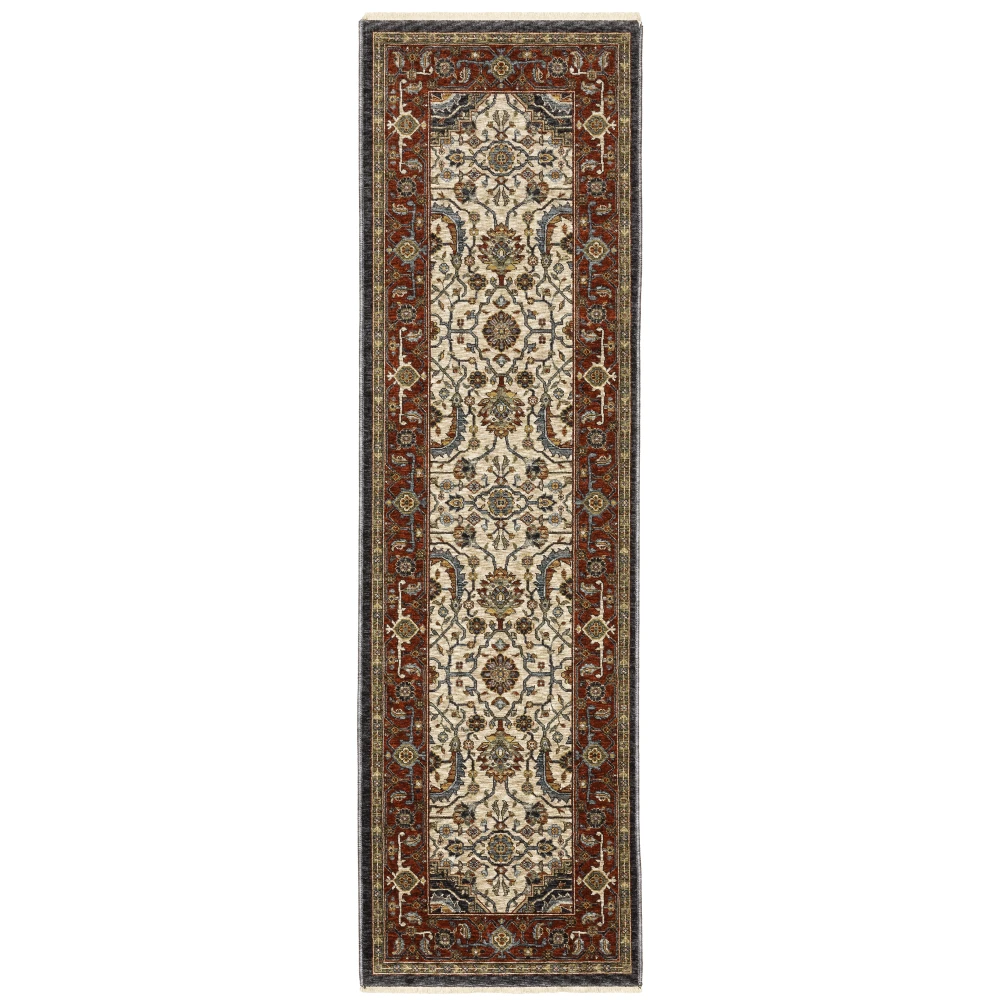 Aberdeen 752W1 Ivory/ Red Indoor Area Rug - 2'3