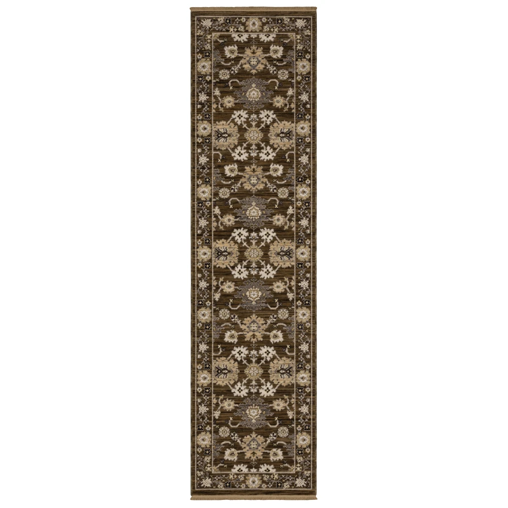 Acacia ACA01 Brown/ Tan Indoor Area Rug - 2'6