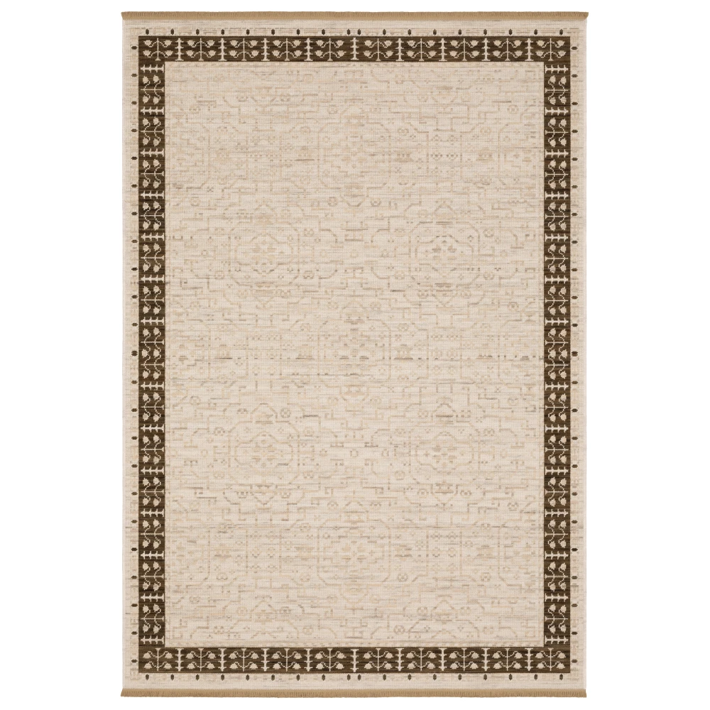 Acacia ACA02 Beige/ Brown Indoor Area Rug - 6'7