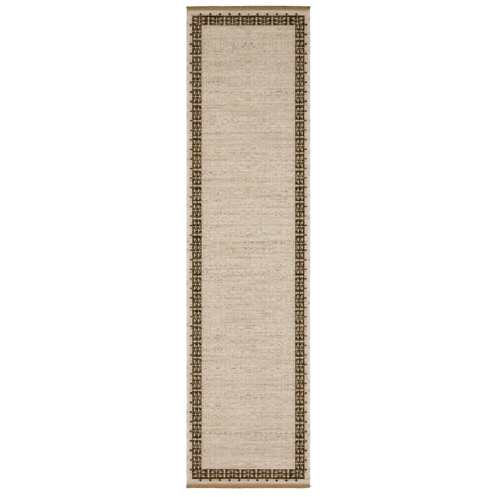 Acacia ACA02 Beige/ Brown Indoor Area Rug - 2'6
