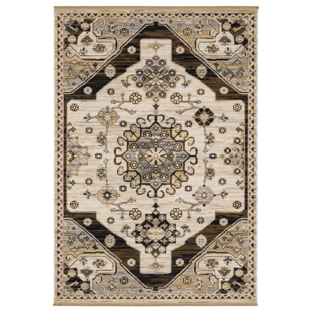 Acacia ACA04 Brown/ Grey Indoor Area Rug - 5'3