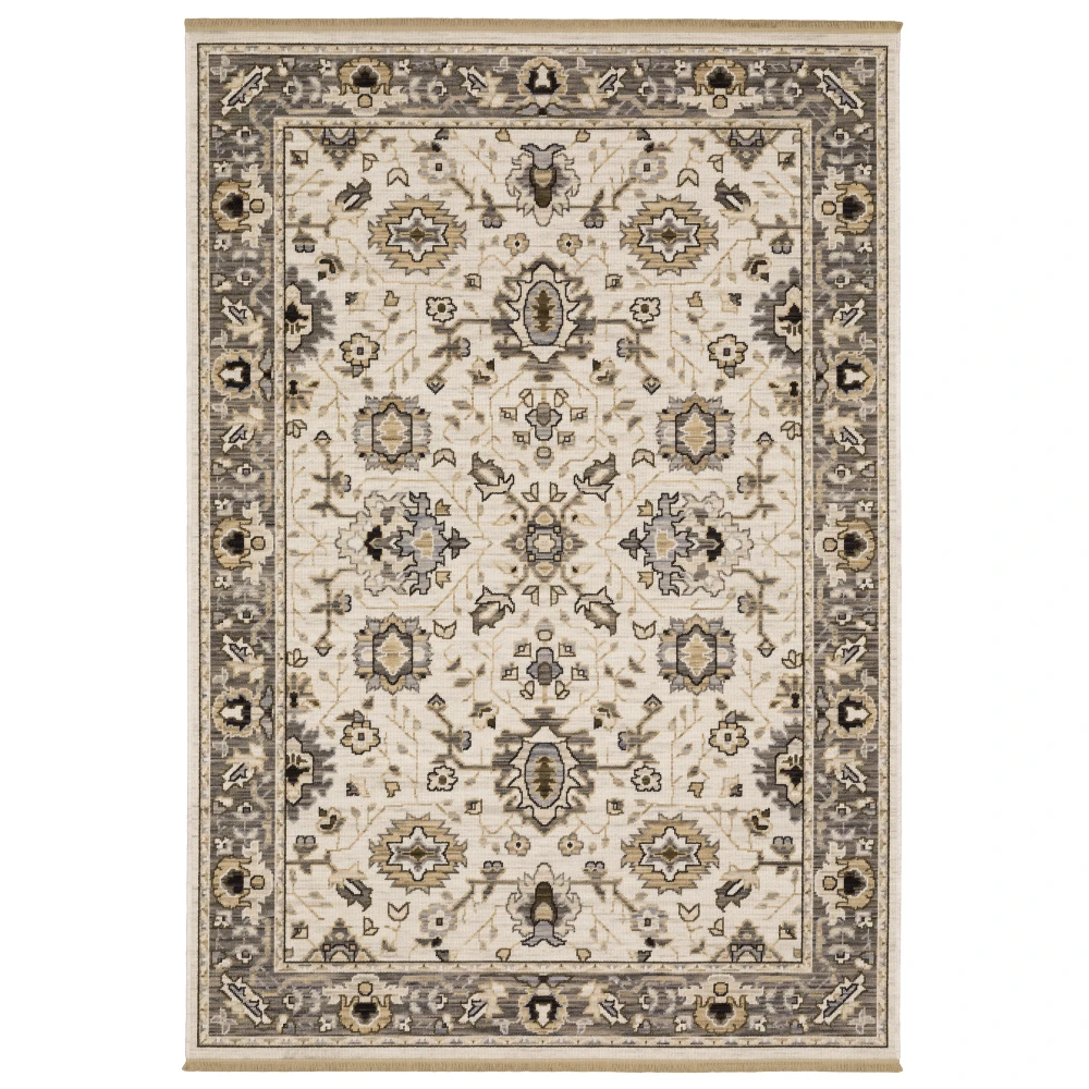 Acacia ACA06 Beige/ Grey Indoor Area Rug - 5'3