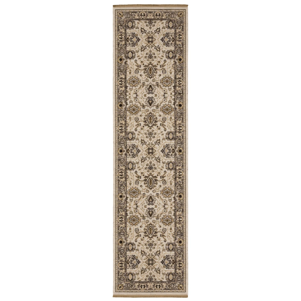 Acacia ACA06 Beige/ Grey Indoor Area Rug - 2'6