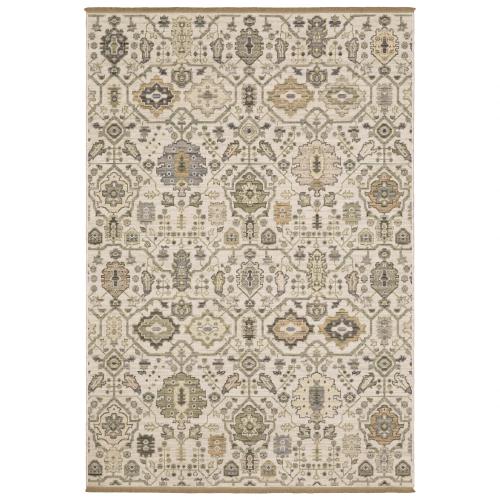 Acacia ACA16 Ivory/ Gold Indoor Area Rug - 5'3