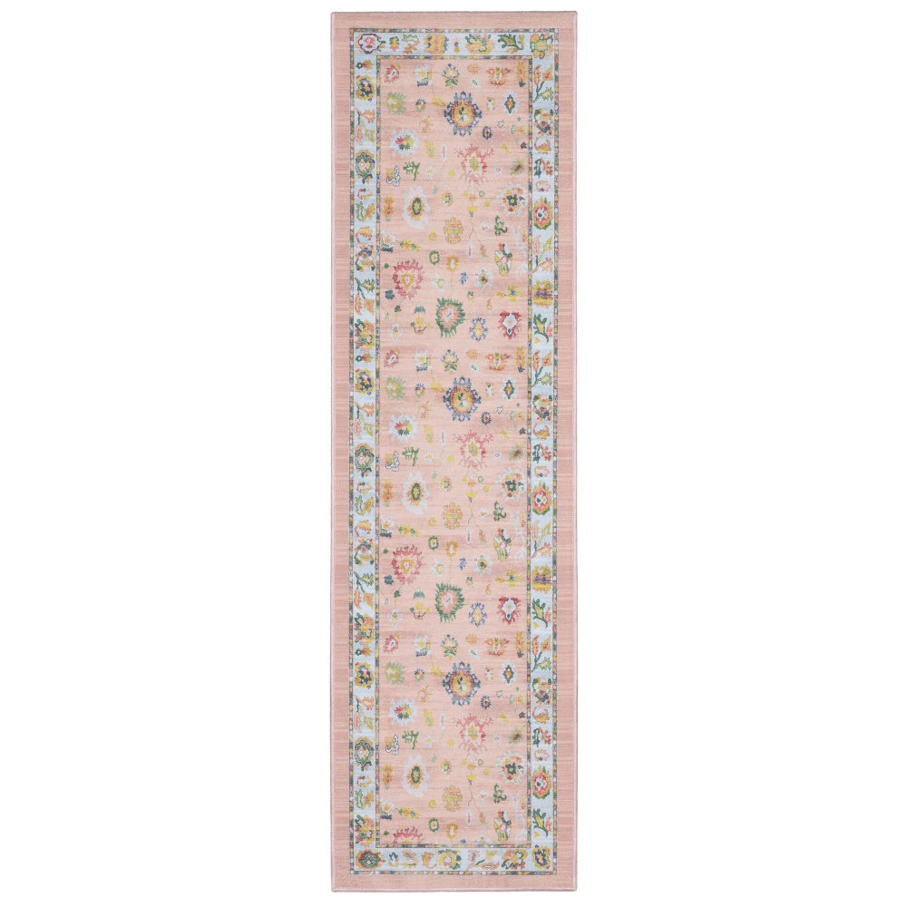 Addison ADD01 Pink/ Blue Indoor Area Rug - 2' x 7'