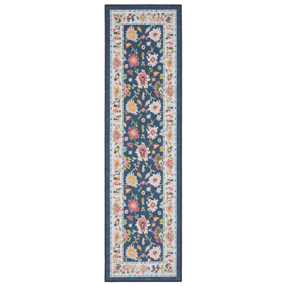 Addison ADD03 Blue/ Multi Indoor Area Rug - 2' x 7'