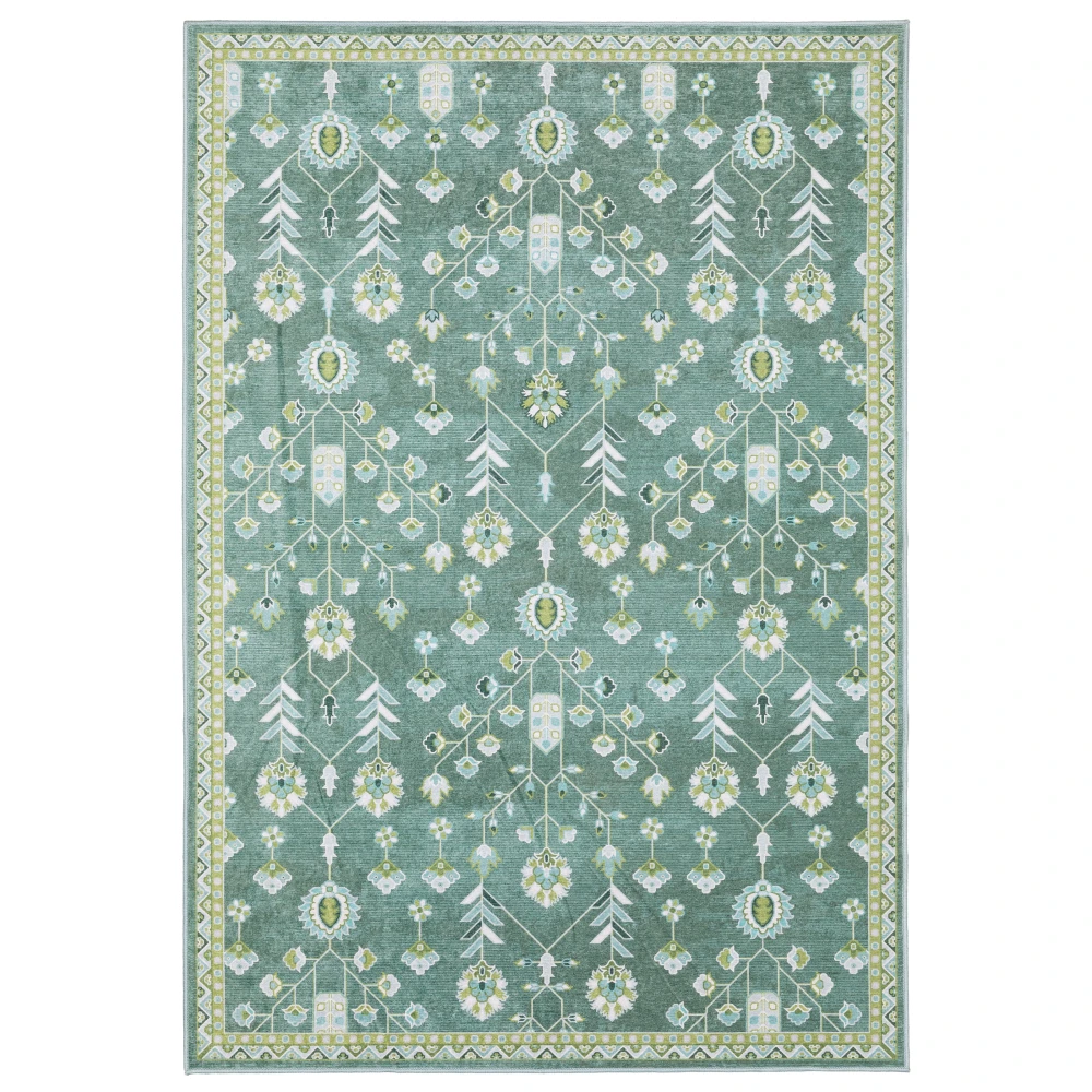 Addison ADD08 Teal/ Green Indoor Area Rug - 3'3