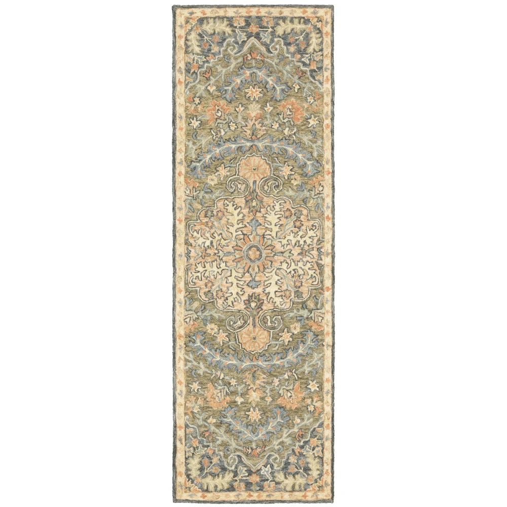 Alfresco 28401 Green/ Blue Indoor Area Rug - 2'6