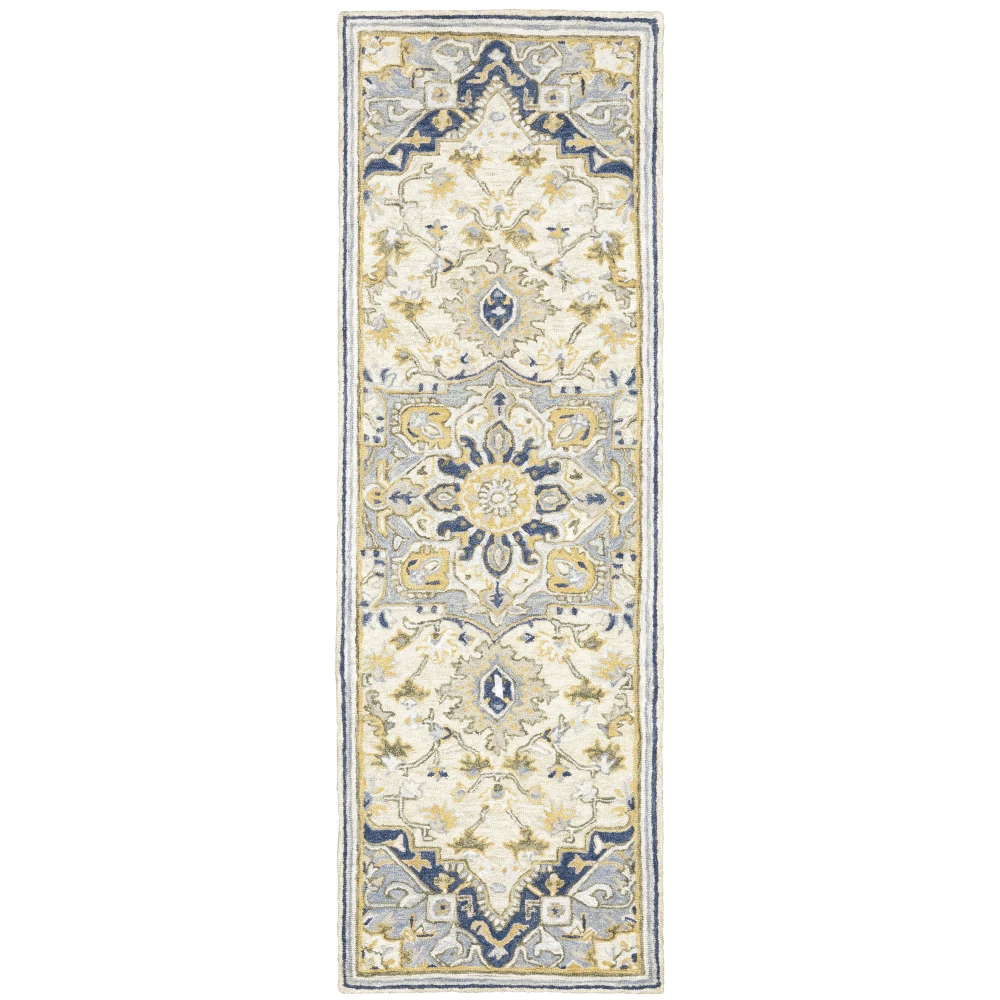 Alfresco 28402 Blue/ Ivory Indoor Area Rug - 2'6